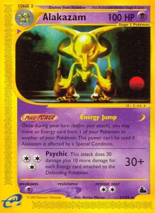 'Pokemon - 'Alakazam (2) 002  - Reverse Holofoil Skyridge - Rare