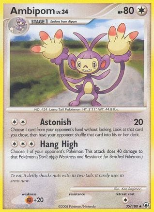 'Pokemon - 'Ambipom 035  - Reverse Holofoil Majestic Dawn - Uncommon