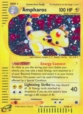 'Pokemon - 'Ampharos (2) 002  - Holofoil Expedition - Holo Rare