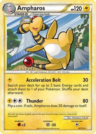 'Pokemon - 'Ampharos 014  HeartGold SoulSilver - Rare