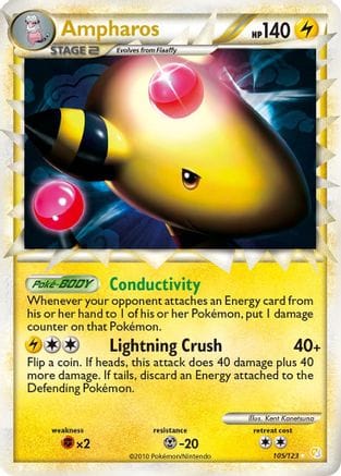 'Pokemon - 'Ampharos (Prime) 105/123  - Holofoil HeartGold SoulSilver - Ultra Rare