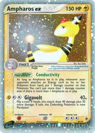 'Pokemon - 'Ampharos ex 089  - Holofoil Dragon - Ultra Rare