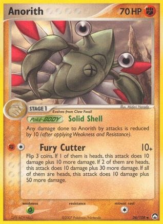 'Pokemon - 'Anorith 026  - Reverse Holofoil Power Keepers - Uncommon