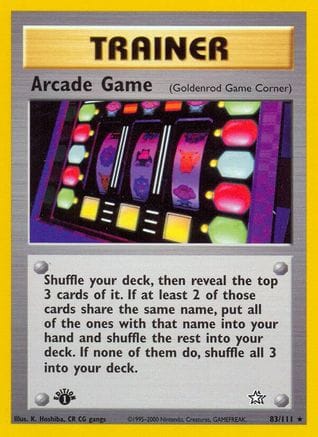 'Pokemon - 'Arcade Game (Goldenrod Game Corner) 083/111  - Unlimited Neo Genesis - Rare