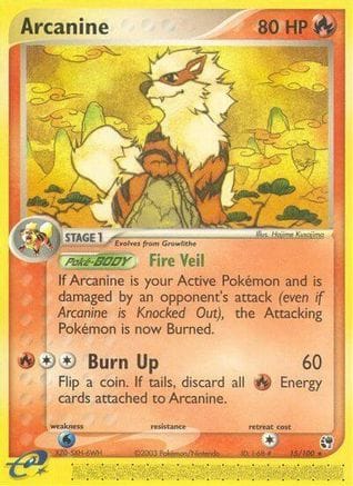'Pokemon - 'Arcanine 015/100  - Reverse Holofoil Sandstorm - Rare