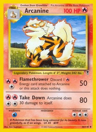 'Pokemon - 'Arcanine 036  Legendary Collection - Uncommon