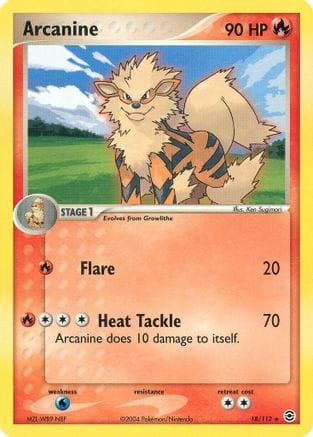 'Pokemon - 'Arcanine 018/112  - Reverse Holofoil FireRed & LeafGreen - Rare