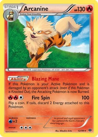 'Pokemon - 'Arcanine (12) 012/99  Next Destinies - Rare