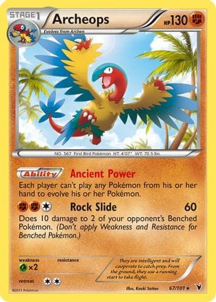 'Pokemon - 'Archeops 067  - Reverse Holofoil Noble Victories - Rare