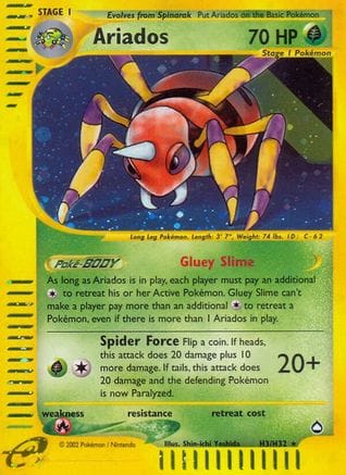 'Pokemon - 'Ariados (H3) 0H3  - Holofoil Aquapolis - Holo Rare