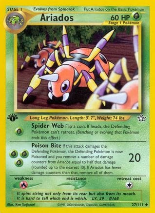 'Pokemon - 'Ariados 027/111  - 1st Edition Neo Genesis - Uncommon