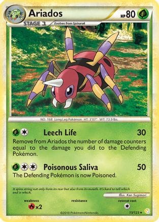 'Pokemon - 'Ariados 015  HeartGold SoulSilver - Rare