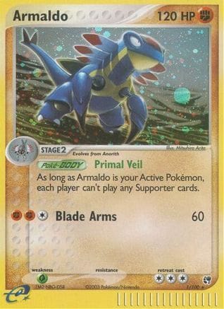 'Pokemon - 'Armaldo 001  - Reverse Holofoil Sandstorm - Holo Rare