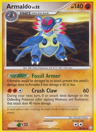 'Pokemon - 'Armaldo 018  - Reverse Holofoil Legends Awakened - Rare