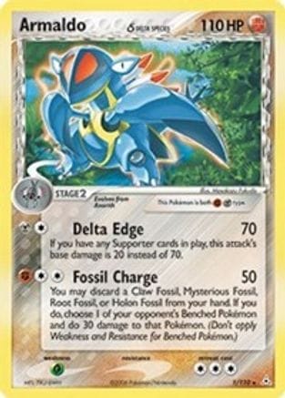 'Pokemon - 'Armaldo (Delta Species) 001  - Reverse Holofoil Holon Phantoms - Holo Rare