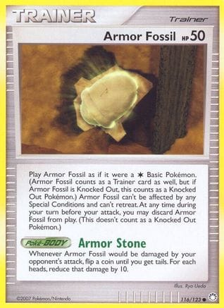 'Pokemon - 'Armor Fossil 116  - Reverse Holofoil Mysterious Treasures - Common
