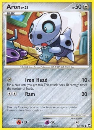 'Pokemon - 'Aron 057  - Reverse Holofoil Rising Rivals - Common