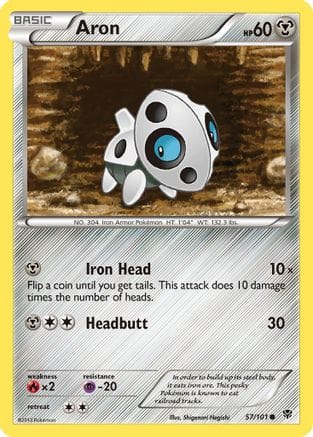'Pokemon - 'Aron 057/101  - Reverse Holofoil Plasma Blast - Common
