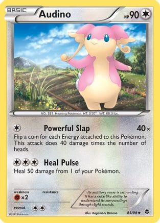 'Pokemon - 'Audino 083  - Reverse Holofoil Emerging Powers - Uncommon