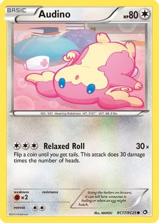 'Pokemon - 'Audino RC17/RC25  - Holofoil Legendary Treasures Radiant Collection - Common