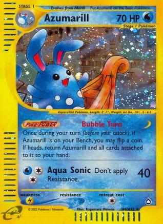 'Pokemon - 'Azumarill (H4) 0H4  - Holofoil Aquapolis - Holo Rare