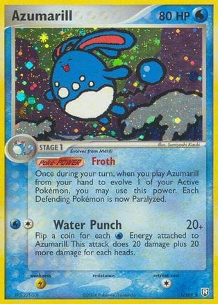 'Pokemon - 'Azumarill 001  - Reverse Holofoil Team Rocket Returns - Holo Rare