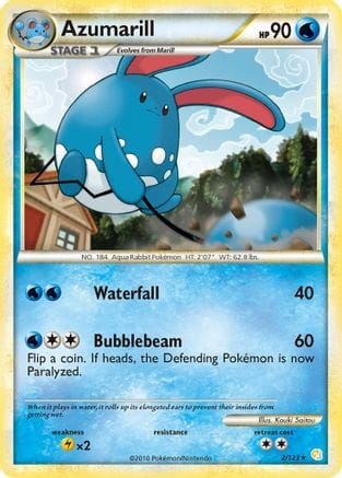 'Pokemon - 'Azumarill 002  - Holofoil HeartGold SoulSilver - Holo Rare