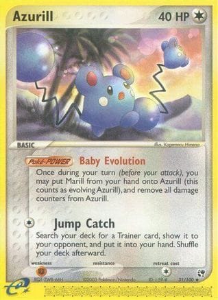 'Pokemon - 'Azurill 031/100  - Reverse Holofoil Sandstorm - Uncommon