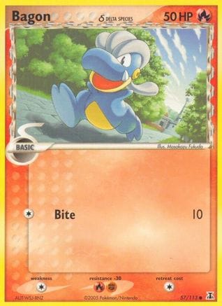 'Pokemon - 'Bagon 057/113  - Reverse Holofoil Delta Species - Common