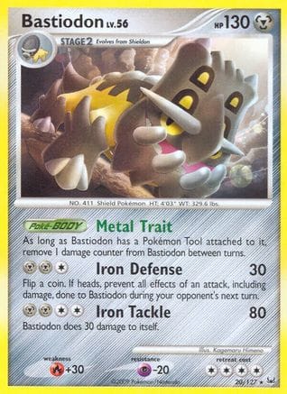 'Pokemon - 'Bastiodon 020  Platinum - Rare