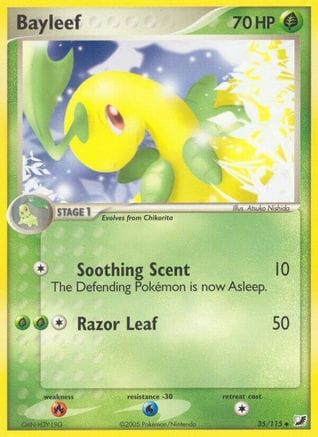 'Pokemon - 'Bayleef 035  - Reverse Holofoil Unseen Forces - Uncommon