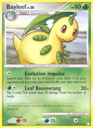 'Pokemon - 'Bayleef 041/123  - Reverse Holofoil Mysterious Treasures - Uncommon