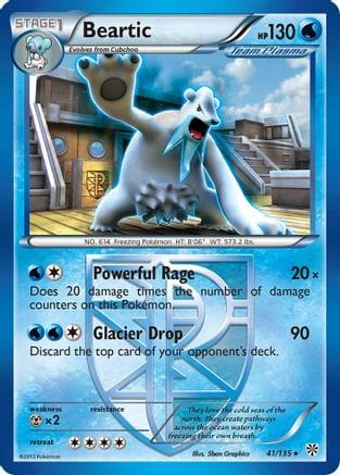 'Pokemon - 'Beartic (Team Plasma) 041  - Reverse Holofoil Plasma Storm - Rare