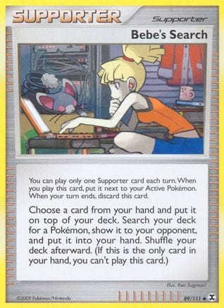 'Pokemon - 'Bebe's Search 089/111  - Reverse Holofoil Rising Rivals - Uncommon