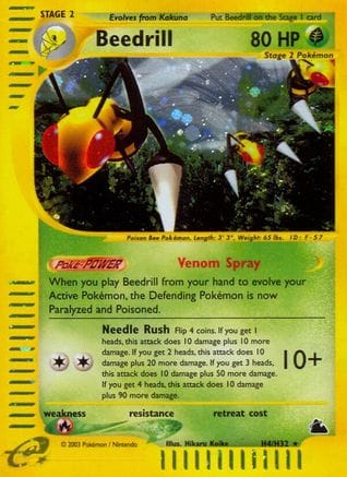 'Pokemon - 'Beedrill (H4) 0H4  - Holofoil Skyridge - Holo Rare