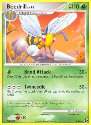 'Pokemon - 'Beedrill 013  - Reverse Holofoil Great Encounters - Rare