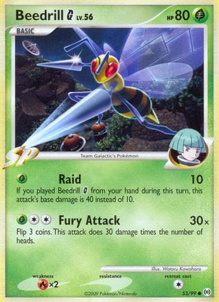 'Pokemon - 'Beedrill G 053/99  - Reverse Holofoil Arceus - Common