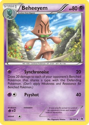 'Pokemon - 'Beheeyem 056  - Reverse Holofoil Noble Victories - Rare