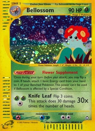 'Pokemon - 'Bellossom (H5) 0H5  - Holofoil Aquapolis - Holo Rare