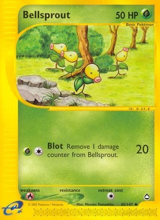'Pokemon - 'Bellsprout (45) 045  - Reverse Holofoil Aquapolis - Uncommon