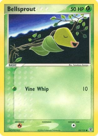 'Pokemon - 'Bellsprout 053/112  - Reverse Holofoil FireRed & LeafGreen - Common