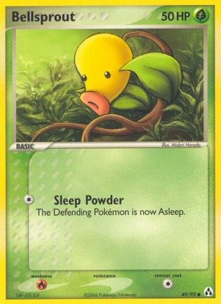 'Pokemon - 'Bellsprout 049  - Reverse Holofoil Legend Maker - Common
