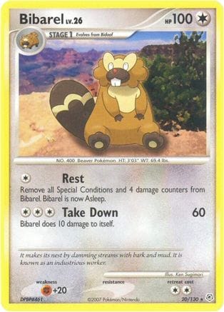 'Pokemon - 'Bibarel 020  Diamond and Pearl - Rare