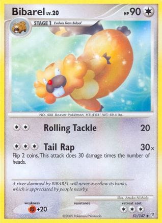 'Pokemon - 'Bibarel 051  - Reverse Holofoil Supreme Victors - Uncommon