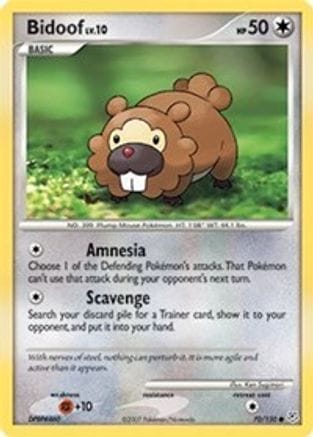 'Pokemon - 'Bidoof 070/130  Diamond and Pearl - Common