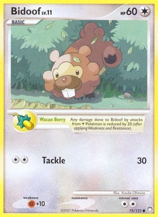 'Pokemon - 'Bidoof 073  - Reverse Holofoil Mysterious Treasures - Common