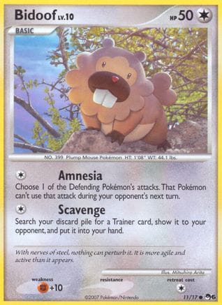 'Pokemon - 'Bidoof 011  POP Series 6 - Common