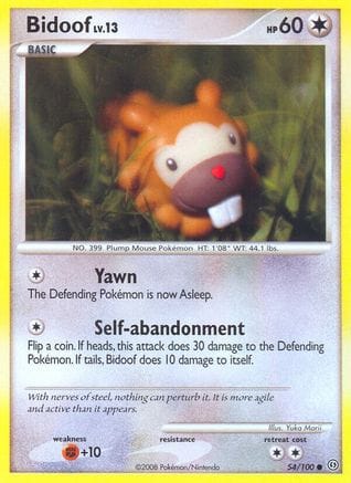 'Pokemon - 'Bidoof 054/100  Stormfront - Common