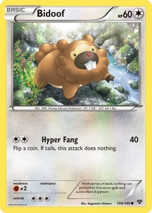 'Pokemon - 'Bidoof 106/146  XY Base Set - Common