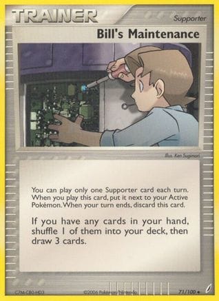 'Pokemon - 'Bill's Maintenance 071/100  - Reverse Holofoil Crystal Guardians - Uncommon